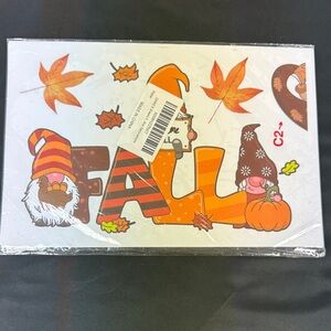 Fall Thanksgiving Gnome Window Clings Stickers, Autumn window cling bundle new